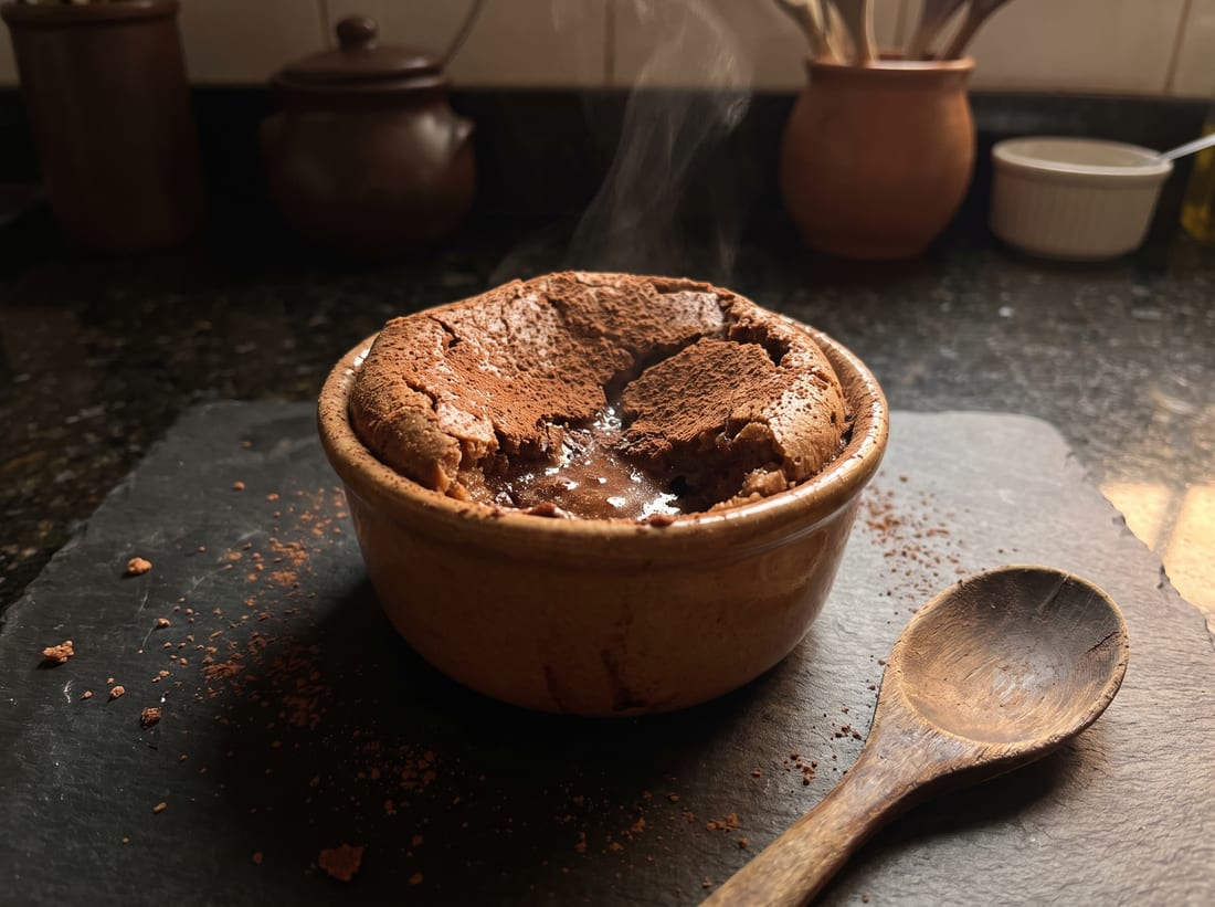 Falso Petit Gâteau de Banana e Chocolate
